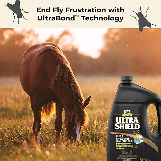 Absorbine UltraShield EX 128oz Insecticide, Kills & Repels Flies, Mosquitoes, Ticks, Fleas, Lice, Use on Horses, Dogs, Premises-PawvioPets