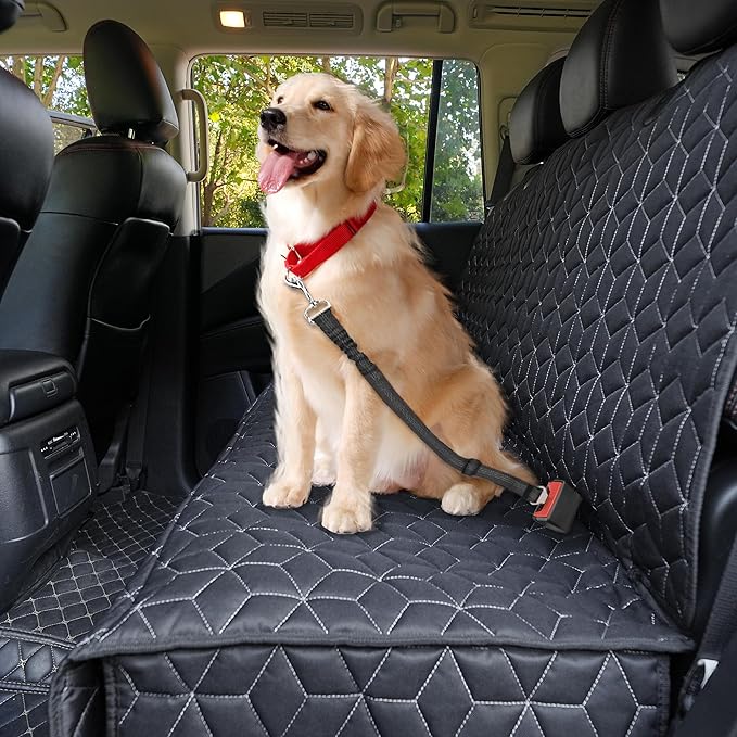 Dog Car Seat Covers for Back Seat,Waterproof Pet Bench Seat Covers for Trucks Ford f150/Ram1500/Nissan Frontier/Toyota Tacoma/GMC Canyon/Silverado Scratch Nonslip Truck Seat Cover for Dogs-PawvioPets