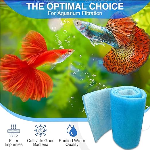 Big Kahuna Aquarium Filter Floss Rolls – 12-inch Pond and Aquarium Filter Media – 1-inch Thick Wet/Dry Aquarium Filter Pad – Bonded Filter Media Pad for Freshwater or Marine Aquariums, Ponds – 30ft-PawvioPets
