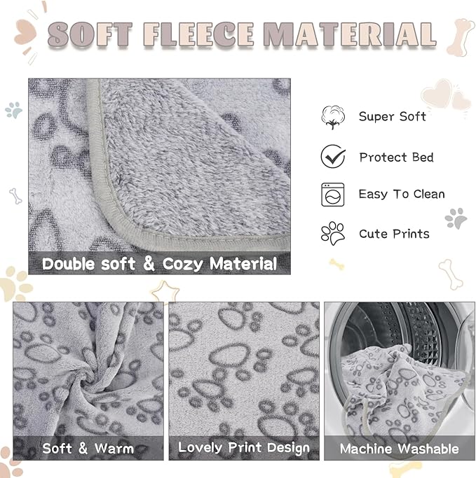 6 Pack Guinea Pig Cage Liner, Washable Guinea Pig Fleece Blankets Beding Accessories, Flannel Throw Warm Sleep Mat, Pet Pee Pads for Small Animal Hamster Rabbit Puppy Cat (30x20 Inch)-PawvioPets