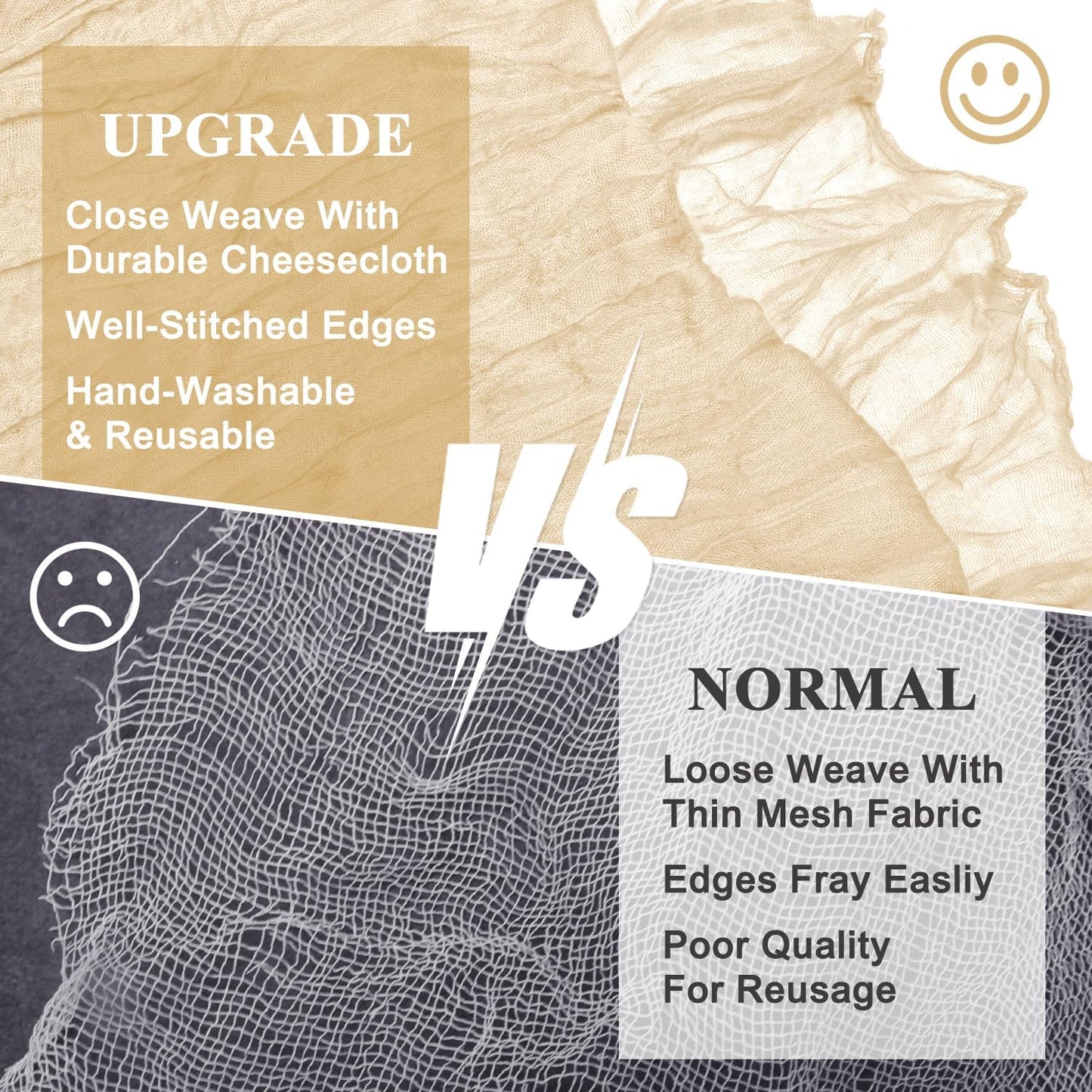 Asee'm 2pcs Cheesecloth Table Runner 120 Inches Long Sand Boho Gauze Cheese Cloth Runner 10FT Rustic Sheer Table Runners for Christmas Wedding Party Baby Shower Spring Easter Decoration