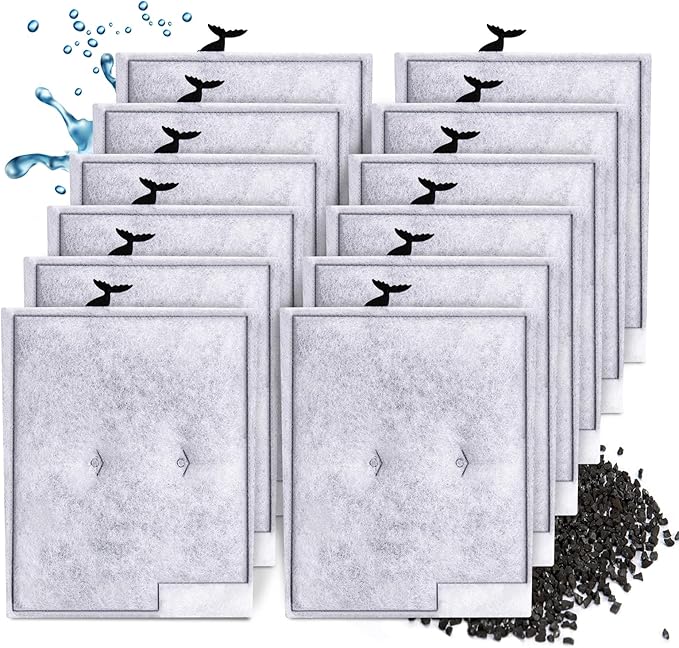 12 Pack Large Filter Cartridges Compatible with Aqueon QuietFlow Power Filter Size 20,30,50,75 & E Internal Power Filter Size 40 & Canister Filter Size 200/300/400 & Zilla Large Filter-PawvioPets