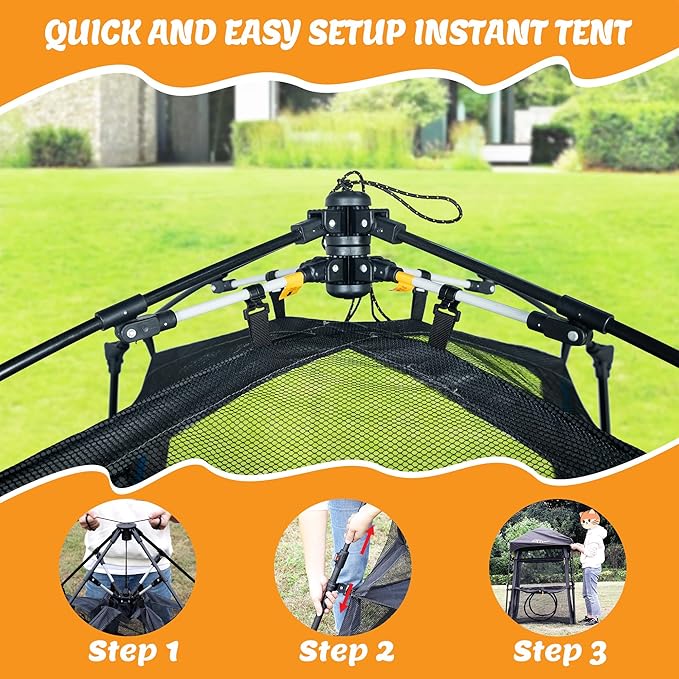 Extra Large Catio Outdoor Cat Enclosure,3 Tier Cat Tower Tent Weatherproof & Sunproof with 3 Doors, Foladable and Portable for Patio, Deck,Camping, Indoor & Outdoor(Patented)-Wave Shade-PawvioPets