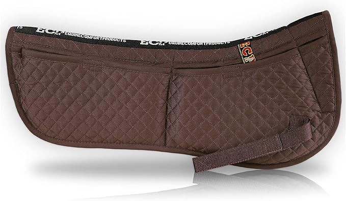 ECP Equine Comfort Products Adjustable Shock Absorbing Memory Foam Half Saddle Pad, Injury Prevention & Pressure Relief, Customizable Fit, Breathable for All Riding Styles-PawvioPets