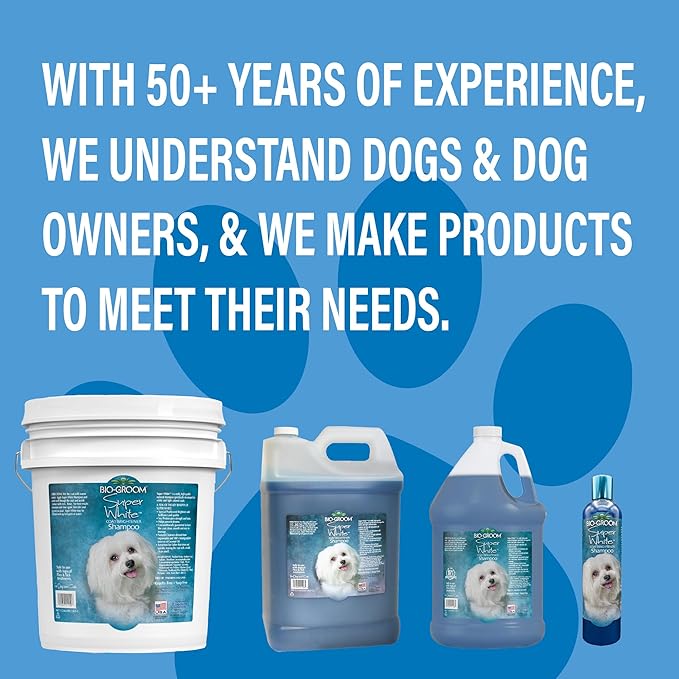 Bio-Groom Super Whitening Dog Shampoo – Whitening Pet Shampoo, Dog Bathing Supplies, Puppy Wash, Dog Grooming Supplies, Cruelty-Free – 1 Gallon-PawvioPets