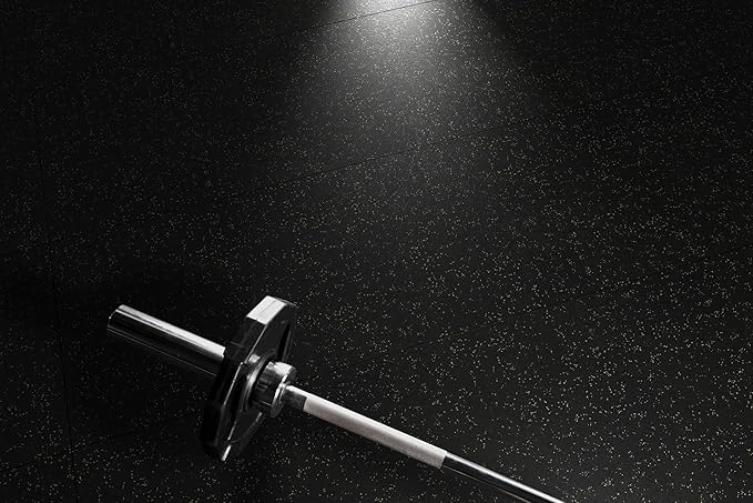 Genaflex Rubber Gym Floor Mat - 8mm Thick - Heavy Duty Commercial Protective Gym Flooring Roll (10% Red, 4' X 10')-PawvioPets