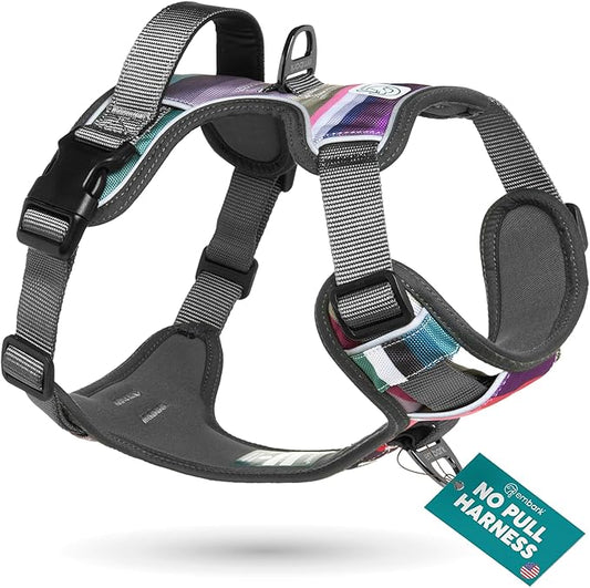 Embark Adventure Dog Harness, Reflective Trim XL Dog Harness for Extra Large Dogs No Pull - Military Grade Nylon, 2 Leash Clips & Gel Lined Handle. Soft & Padded Puppy Dog Harnesses for Any Breed-PawvioPets