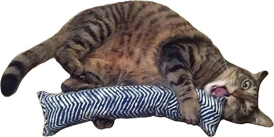 15" Catnip Kitty Kicker Toy With Refillable Catnip Pocket (Blue #1)-PawvioPets