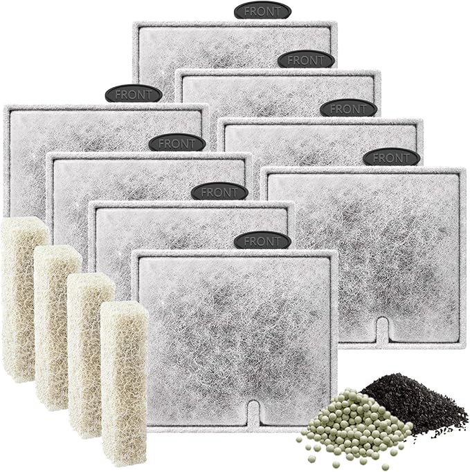8 Pack Medium Filters Cartridges Compatible with Aqueon Fish Tank Filter Cartridges Compatible with Aqueon QuietFlow LED PRO Power Filter Size 10/Power Filter Size 10/E Internal Power Filter Size 20-PawvioPets