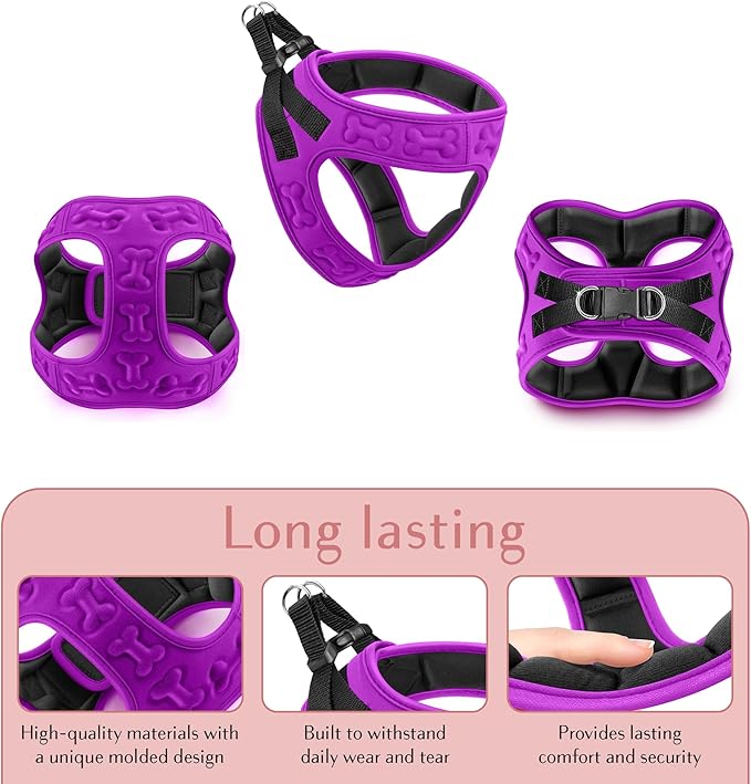 Comfort fit Step-in Dog & Puppy Harness - Comfortable All Weather Dog Vest Harness: Adjustable, Soft Padded, Easy to Put-on for Small, Medium-Sized Dogs.-PawvioPets