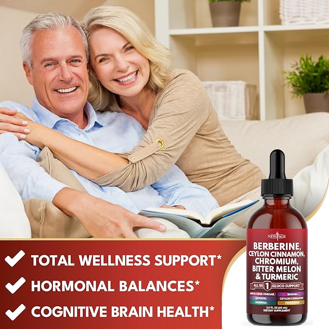 Berberine with Ceylon Cinnamon Supplement Liquid Drops + Bitter Melon Extract, Glucomannan, Gymnema, Chromium, Turmeric, Panax Ginseng, Moringa- 4 OZ-PawvioPets