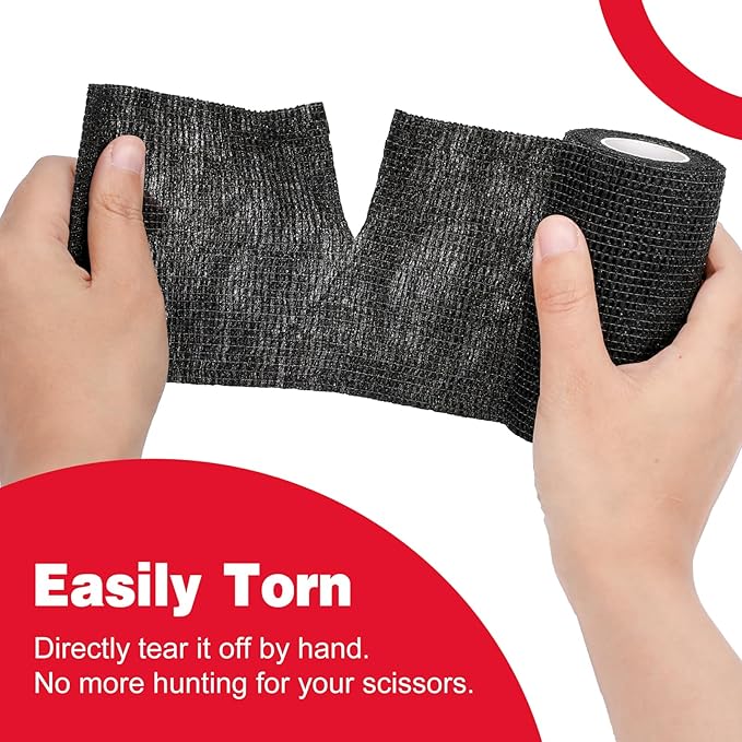 AZEN 9 Pack Self Adhesive Bandage Wrap, 4" X 5 Yards Elastic Cohesive Bandage Wrap, Color Athletic Tape, Tattoo Grip Tape Wrap, Vet Wrap, Ankle Tape-PawvioPets