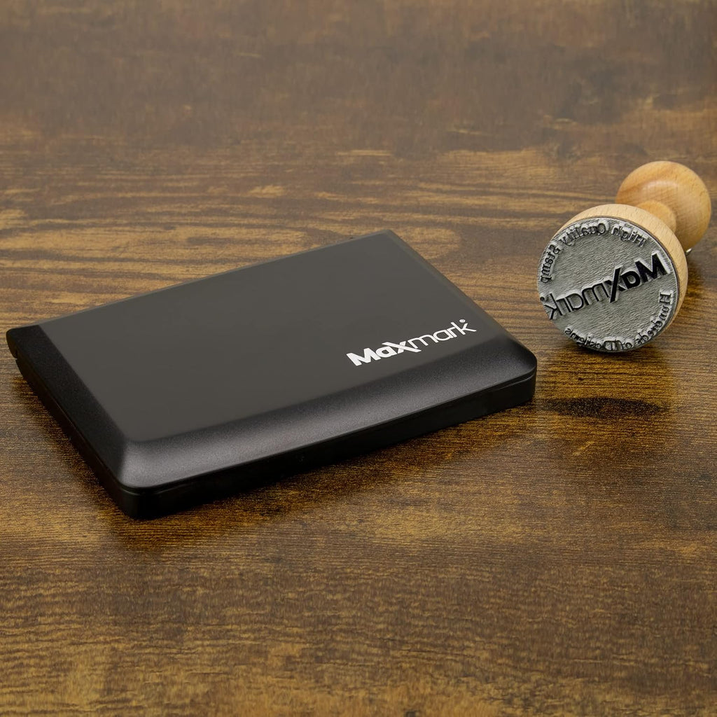 MaxMark Large Premium Gray Ink Stamp Pad - 3.5" x 6.25" - Quality Felt Pad