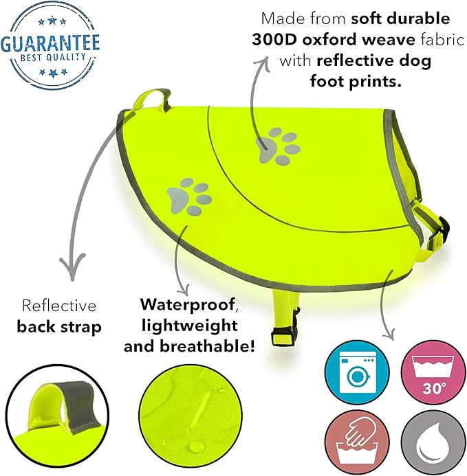 Dog Hunting Vest Reflective Dog Vest - Dog Safety Vest with Elastic Strap, Comfortable Dog Reflective Vest, Reflective Dog Safety Jacket High Visibility Vest for Dogs-PawvioPets