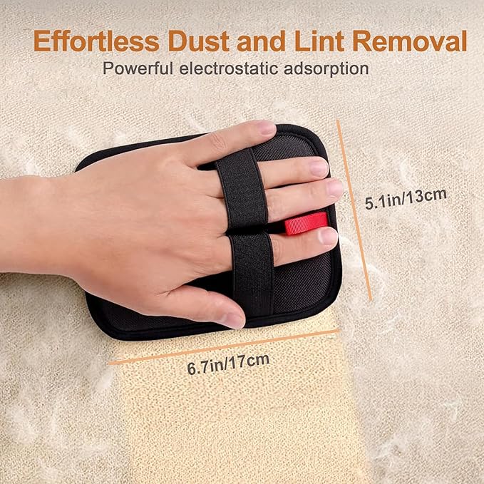 4 Pack Electrostatic Pet Hair Removal Gloves, Reusable Washable Dog & Cat Hair Remover Gloves for Furniture, Carpet, Car Seats, Effortless Cleaning-PawvioPets