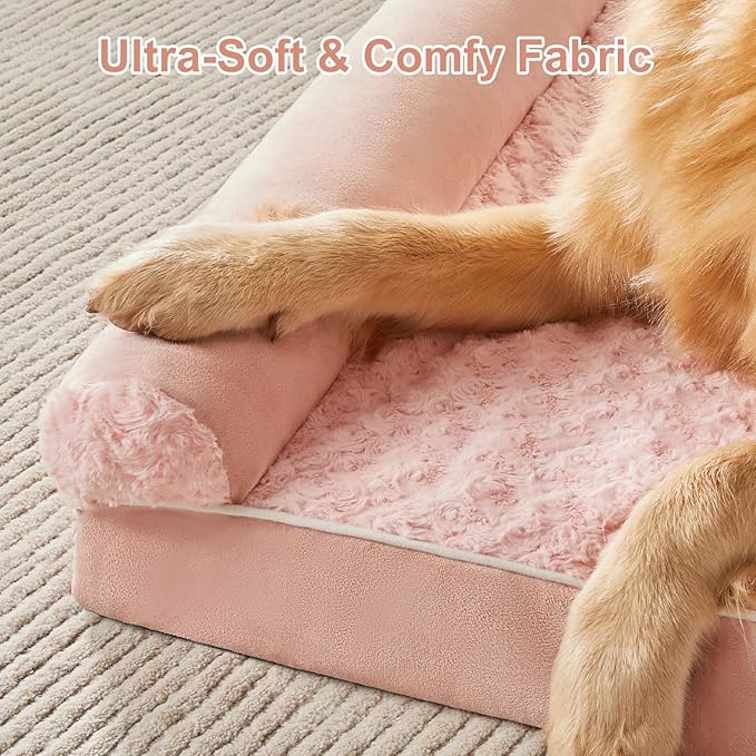 BFPETHOME Dog Beds for Large Dogs, Orthopedic Dog Bed for Medium Large Dogs,Big Waterproof Couch Pet Bed with Removable Washable Cover-PawvioPets