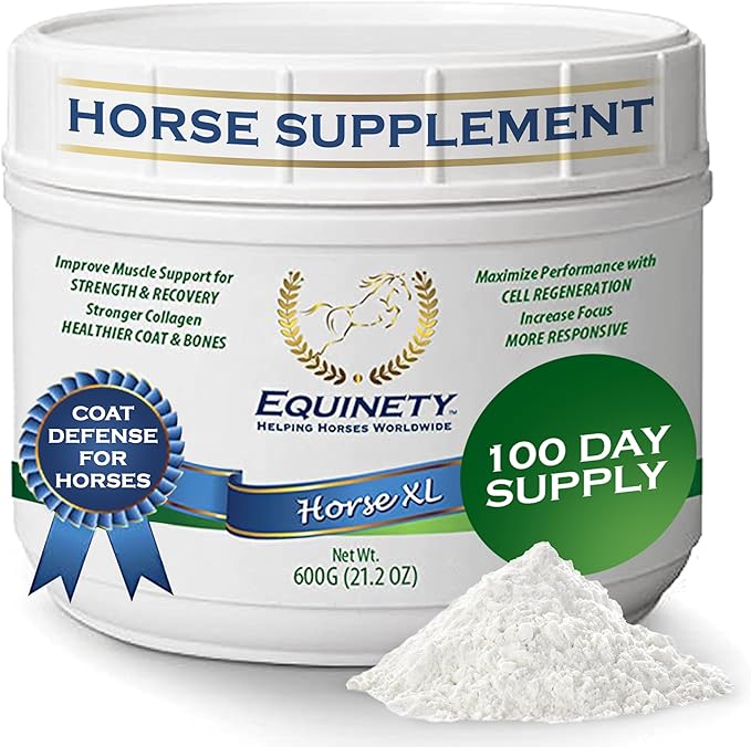 100-Day Supply Horse XL Supplements – Horse Care Weight Gain Supplement W/ 8 Amino Acids - No Soy or Sugar Coat Defense for Horses - Joint Supplement, Equine Supplies & Hoof Supplements-PawvioPets