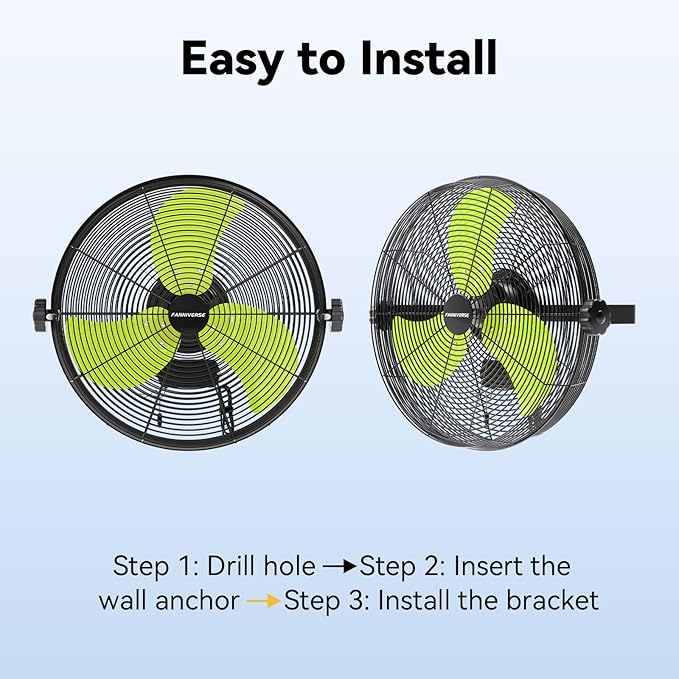 14 Inch Wall Fan Pro Series - Waterproof Motor High Velocity Wall Mount Fans for Commercial, Residential, Warehouse, Covered Patio, Shop, Garage, Barn 3 Speed 3000 CFM UL Safety Listed-PawvioPets