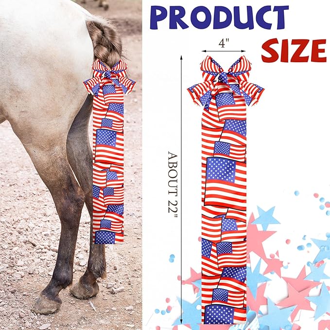 6 Pcs Horse Tail Bag Breathable Guard 22" Slip on Horse Care Tail Wrap 2 Strand Closure Straps Grooming Supplies to Keep from Dirt Breakage Rubbing 6 Designs(Modern Style)-PawvioPets