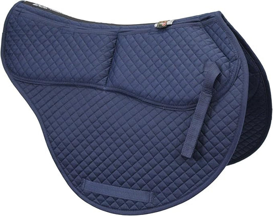 ECP Equine Comfort Products All-Purpose Contoured Correction Saddle Pad with Adjustable Memory Foam Inserts for Custom Support, Non-Slip, Shock Absorbing, 22” Spine, 19.5” Drop-PawvioPets