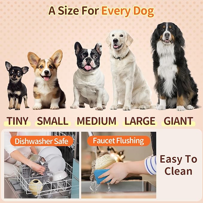 Dog Treat Dispenser Toy Interactive, Frozen Treat Toy Reduces Anxiety, Chew Toys for Aggressive Chewers, Birthday Enrichment Toy, Dog Treat Toys to Keep Them Busy for All Breeds-PawvioPets