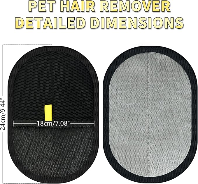 3 Pcs Pet Hair Removal Glove, Electrostatic Pet Hair Removal Gloves, Reusable Cat and Dog Hair Remover, for Couch, Carpet, Furniture, Car, Bedding, Cat Grooming Gloves-PawvioPets