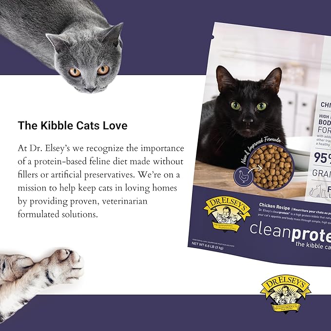Dr. Elsey's cleanprotein Chicken Cat Kibble 6.6 lb. Bag-PawvioPets