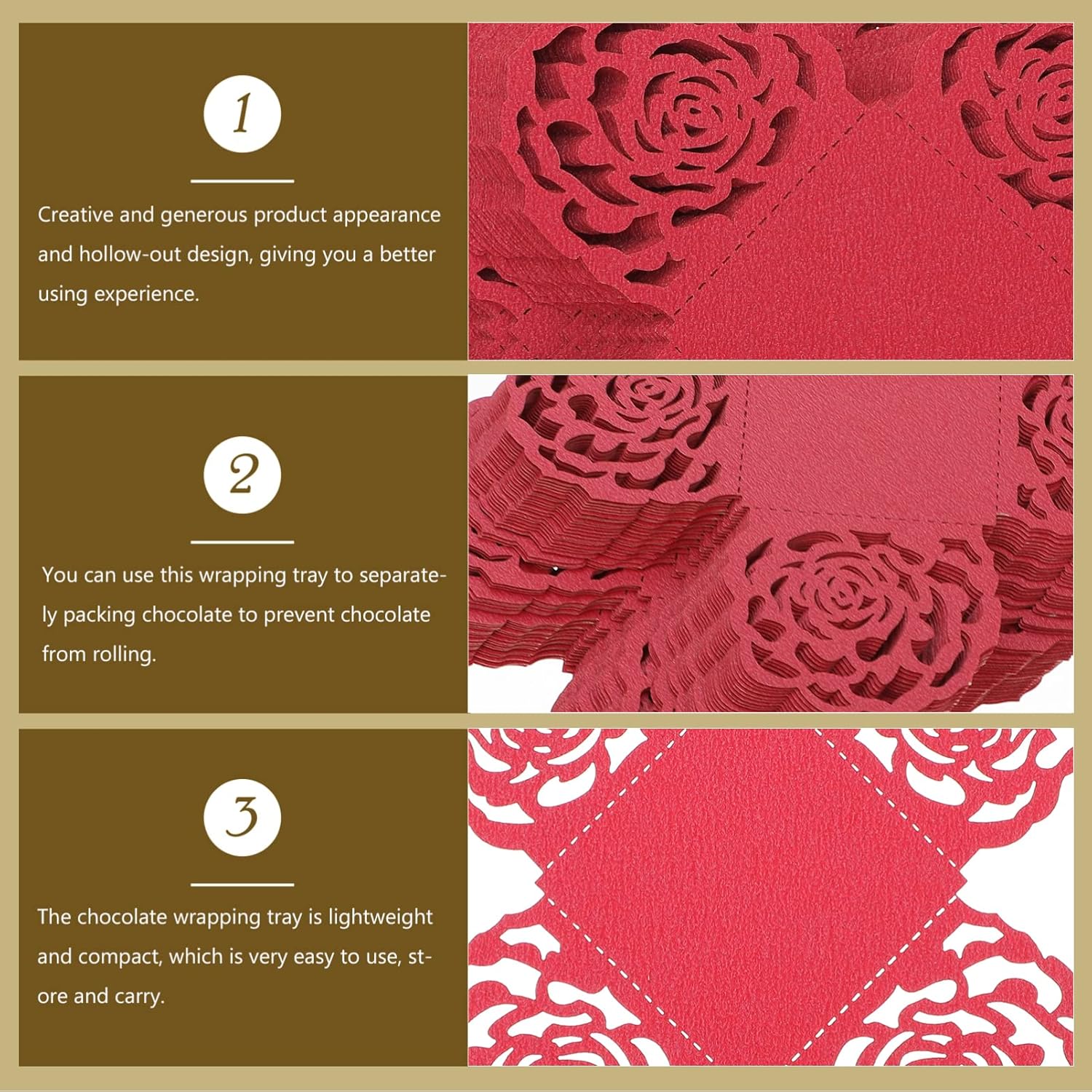 50Pcs Truffle Cupcake Wrapper Liners, Paper Chocolate Candy Wrappers, Peanut Liners Dessert Tray Baking Cups for Muffin Cupcake Birthday Wedding Decoration