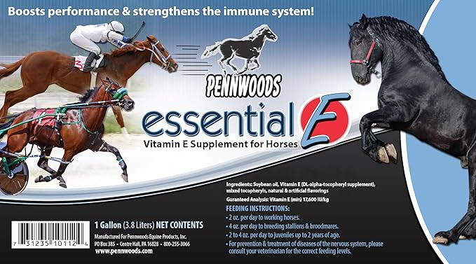 Essential E: Equine Vitamin E Supplement for Horse Health, Performance, Recovery & Nutrition - 1 Gallon-PawvioPets