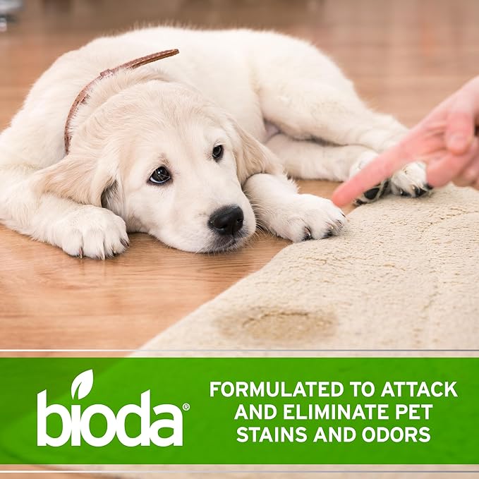 Bioda Commercial Strength Enzymatic Stain & Odor Eliminator for Pets | Industrial-Grade Formula Removes Dog and Cat Urine | USA Made Carpet Spot Cleaner | 32oz Sprayer-PawvioPets