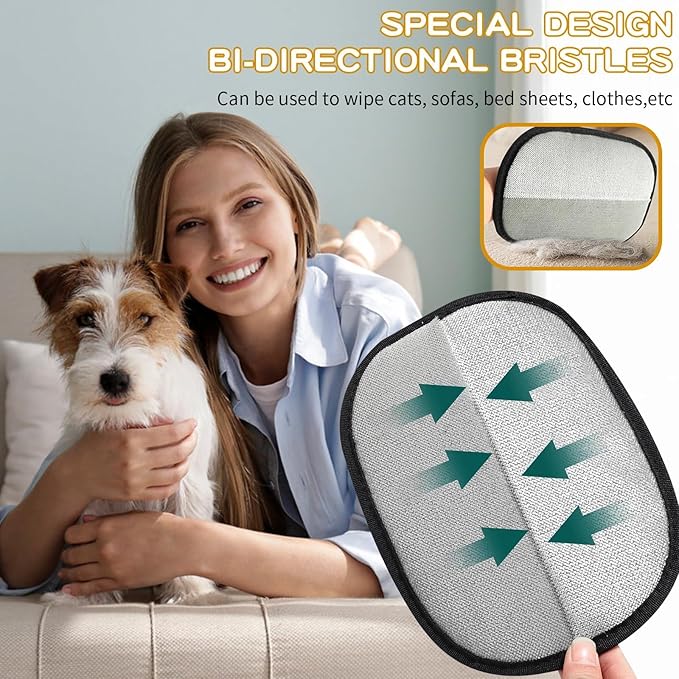 3Pcs Pet Hair Removal Glove for Cats & Dogs, Upgrade Efficient Grooming Gloves for Pet Hair, Cat Grooming Gloves for Hair Removal，Reusable Cat & Dog Hair Remover for Couch, Furniture-PawvioPets