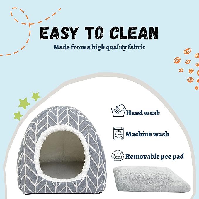 2 Pack Guinea Pig Hideout Bed Rabbit House Cave Accessories Cozy Hide-Out for Bunny Hedgehog Ferret Chinchilla&Other Small Animals-PawvioPets