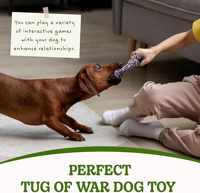 2 Pack Dog Rope Toy for Small Dogs, Puppy Teething Toys, Durable Cotton Puppy Chew Toys for Teething, Small Dog Toys for Aggressive Chewers, Interactive Tug of War Dog Toy for Puppies Boredom-PawvioPets