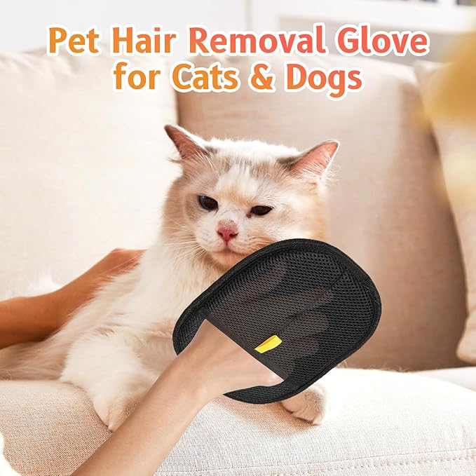 Cat Grooming Gloves, Pet Hair Removal Glove for Cats & Dogs, 2025 New Upgrade Efficient Grooming Gloves for Pet Hair, Reusable Pet Hair Glove-PawvioPets