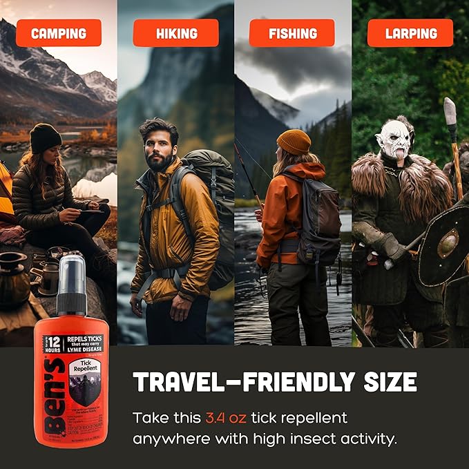 Ben's Tick Repellent - Tick, Mosquito & Insect Repellent Spray for Adults & Children - Bug Spray with 20% Picaridin - Offers 12 Hours of Protection - 3.4 fl oz (Pack of 3-PawvioPets