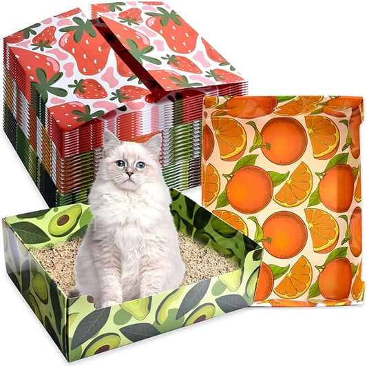 CONLI 30 PCS Disposable Litter Boxes for Cats, Foldable Waterproof Kitten Litter Box Low Entry, Portable Litter Box for Cats Small Pets Animals Travel Needs-PawvioPets