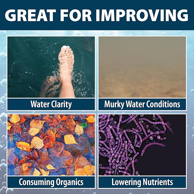 Airmax PondClear Liquid Bacteria for Lakes, Ponds & Water Garden Treatments, Natural Bio Clarifier & Cleaner for Crystal Clear Water, Remove Nutrients & Noxious Odor, Fish, Pet & Plant Safe, 1 Gallon-PawvioPets