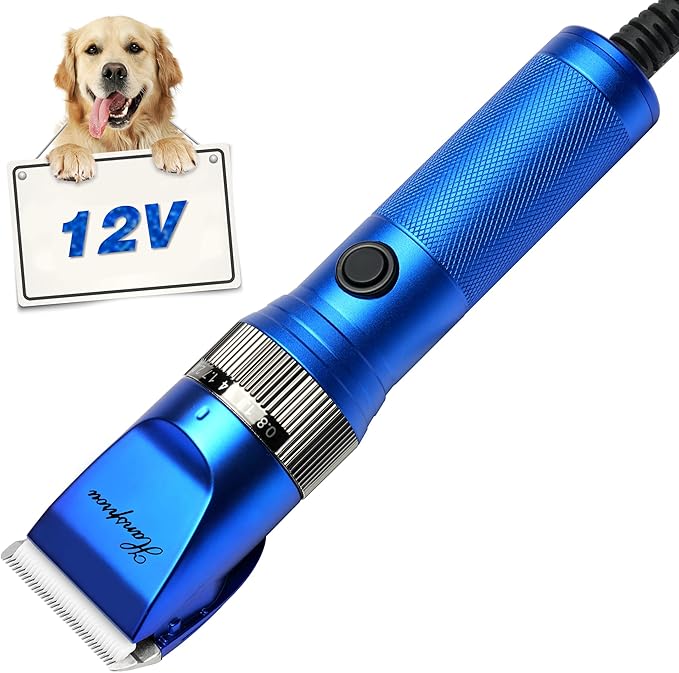 Dog Grooming Clippers, Professional 12V Heavy Duty Pet Clippers, Large Dog Shaver for Thick Coat,Plug-in Pet HairTrimmer with Guard Combs Brush for Dogs Cats-PawvioPets