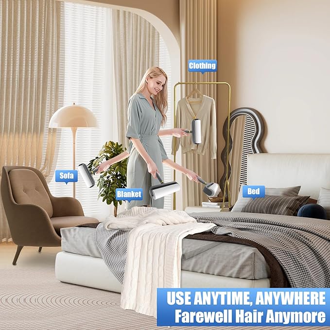 COBETE 6 Rollers Total 600 Sheets Extra Sticky Lint Roller Refills, for 6.3" Dog and Cat Lint Remover for Clothes, Couch, Furniture-PawvioPets