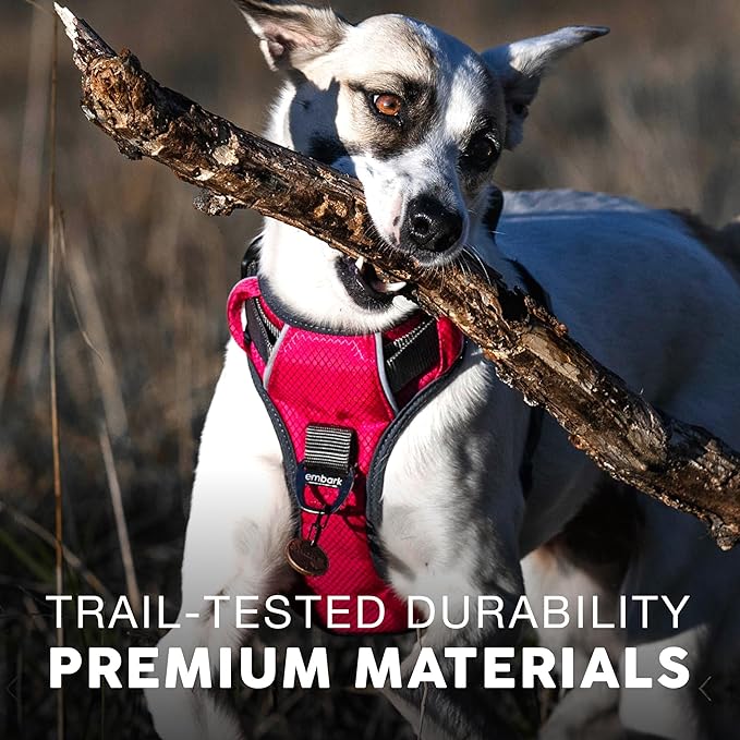Embark Adventure Dog Harness, Reflective Trim No Pull Dog Harnesses for Small Sized Dogs - Military Grade Nylon, Front Clip with Gel Lined Handle.-PawvioPets