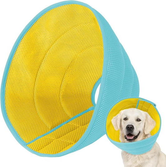 Dog Cone Soft Recovery Collars & Cones After Surgery for Medium Large Dogs, Comfy Ecollars to Stop Licking, Adjustable, Dog Ecollars for Recovery Fabric: Soft Comfort, Ecollars of Shame Alternatives-PawvioPets
