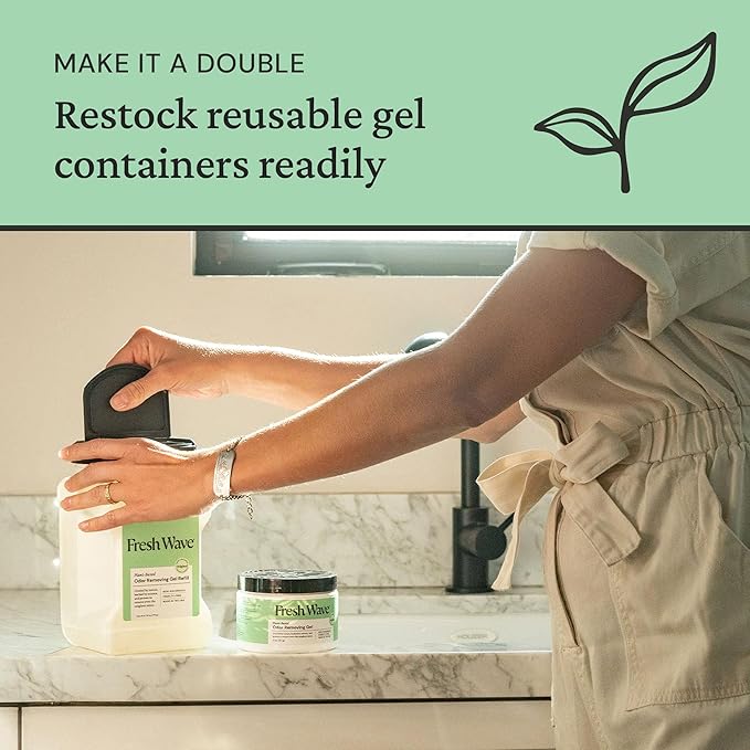 Fresh Wave Odor Removing Gel Refill, 63 oz., Pack of 2 - Safer Odor Absorbers for Home, Natural Plant-Based Odor Eliminator, Every 15 oz. lasts 30-60 Days, For Cooking, Trash & Pets-PawvioPets