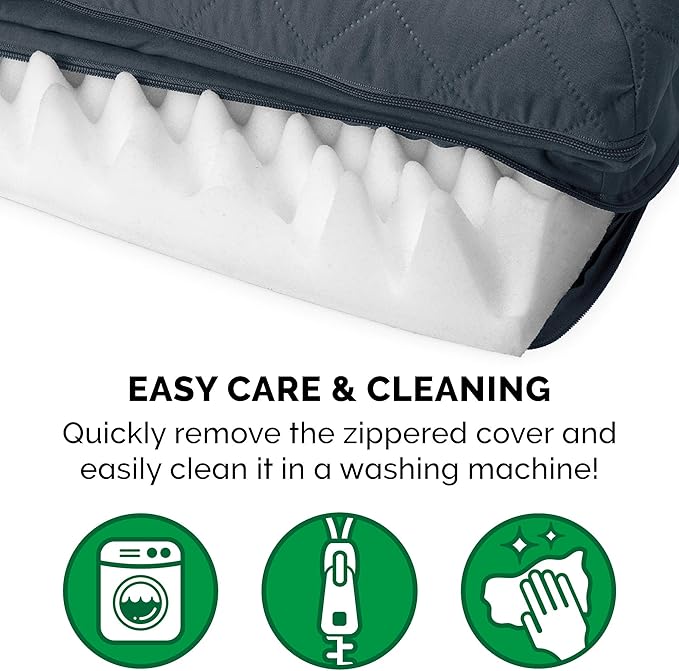 Furhaven Orthopedic Dog Bed for Medium/Small Dogs w/ Removable Bolsters & Washable Cover, For Dogs Up to 35 lbs - Quilted Sofa - Iron Gray, Medium-PawvioPets