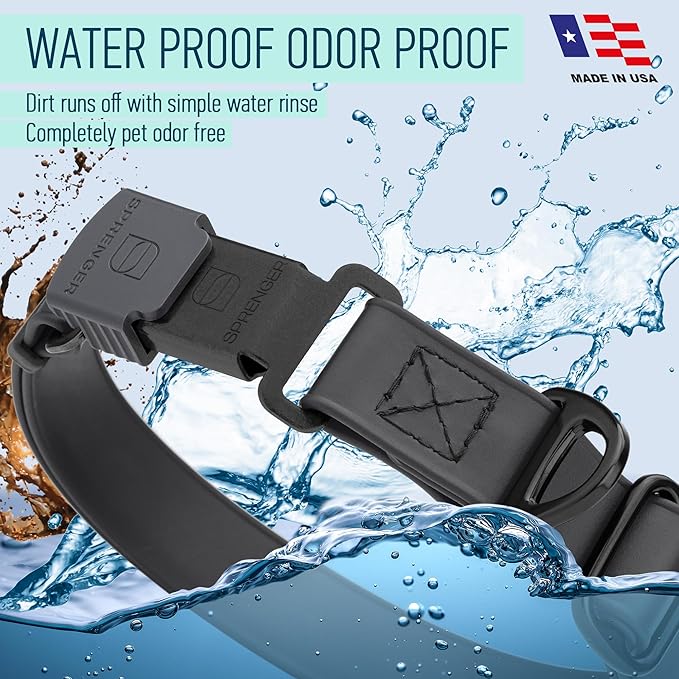 Dogline Biothane Waterproof Dog Collar with Herm Sprenger Stainless Steel Quick Release Buckle – Heavy Duty Tactical Durable Collar for Dogs – Comfortable and Safe Pet Collar, W 3/4" L 12-19", Black-PawvioPets