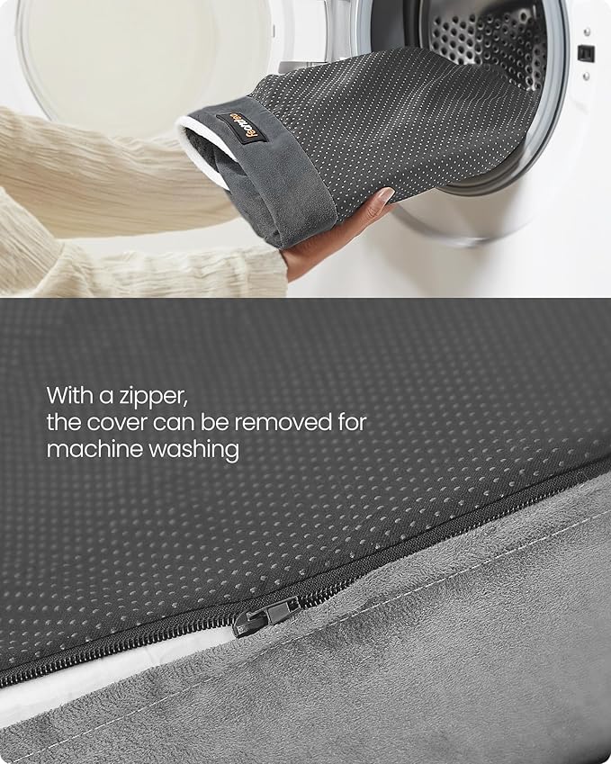 Feandrea Dog Bed, Orthopedic Large Waterproof Bed, Removable Washable Cover Dog Sofa with Non-Slip Bottom, Raised Edges, 42 x 32 x 8 Inches, Light Gray UPGW077G02V1-PawvioPets