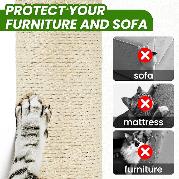 55 Inch Large Cat Tree Tower for Indoor Cats with Hammock Green Leaves Sisal Scratching Post, Plush Hang Ball Play Furniture for Kittens & Adult Cats,New Green-PawvioPets