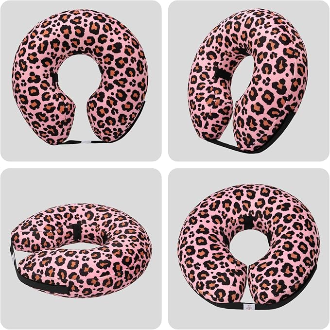 CuteBone Inflatable Dog Donut Collar with Removable Soft Fleece Covers for Small/Medium/Large Dogs and Cats After Surgery GWB10M-PawvioPets
