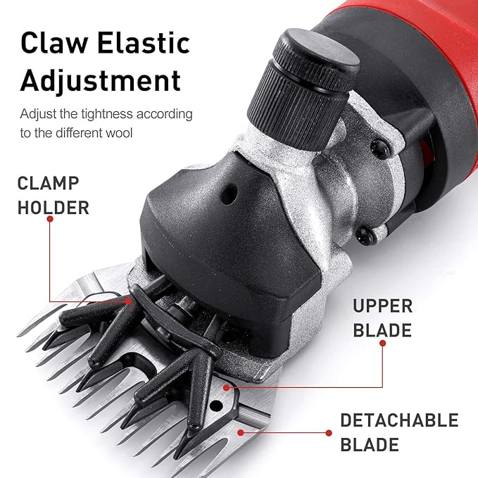 Cordless Electric Shears,Professional Sheep Shearing Clippers with 2 PCS Rechargeable Lithium Battery, 6 Speeds Heavy-Duty Farm Livestock Haircut Trimmer-PawvioPets