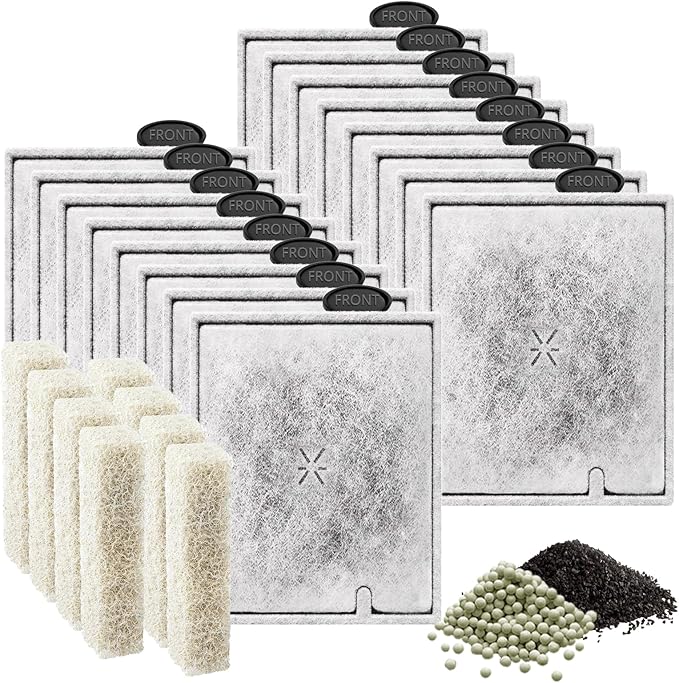 16 Pack Large Filter Cartridges Compatible with Aqueon QuietFlow Filter LED PRO Size 20,30,50,75/Power Filter Size 20,30,50,55/75, E Internal Size 40 Canister Filter-PawvioPets