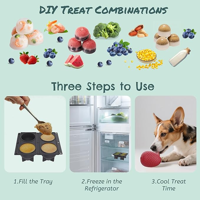Enrichment Frozen Treat Toy for Dogs - 2-in-1 Dog Licking Toy & Dispensing Dog Puzzle Toy, Fillable Rubber Interactive Toy, Keeps Them Busy, Reduces Anxiety, Safe & Easy to Clean Red-PawvioPets
